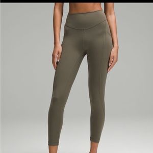 lululemon army green leggings, size 2